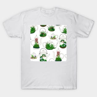 Teapot Terrarium Pattern T-Shirt